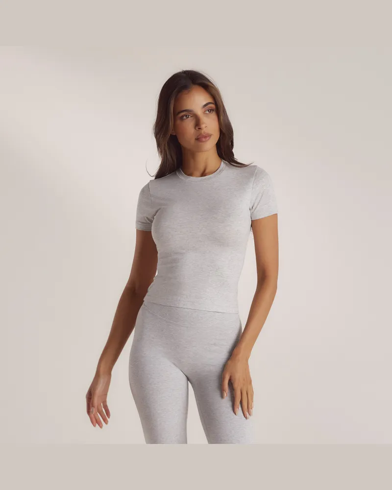 Lounge Kurzärmeliges T-Shirt - Grauer Melange Grey
