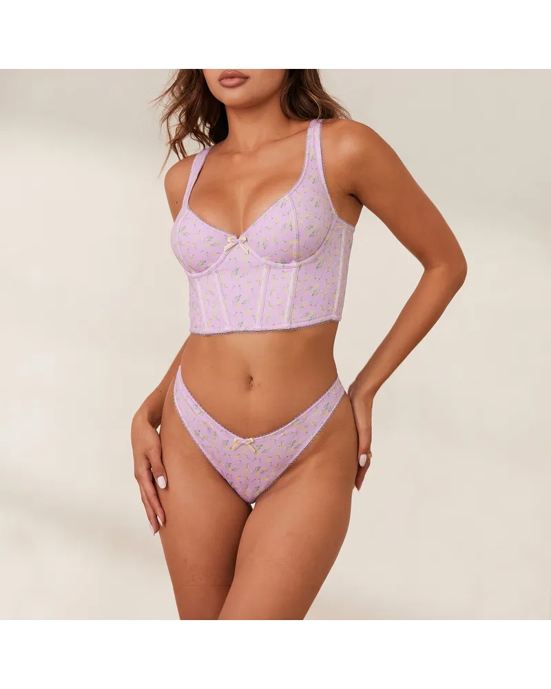 Lounge Sweet Longline BH - Florales Lila Florales