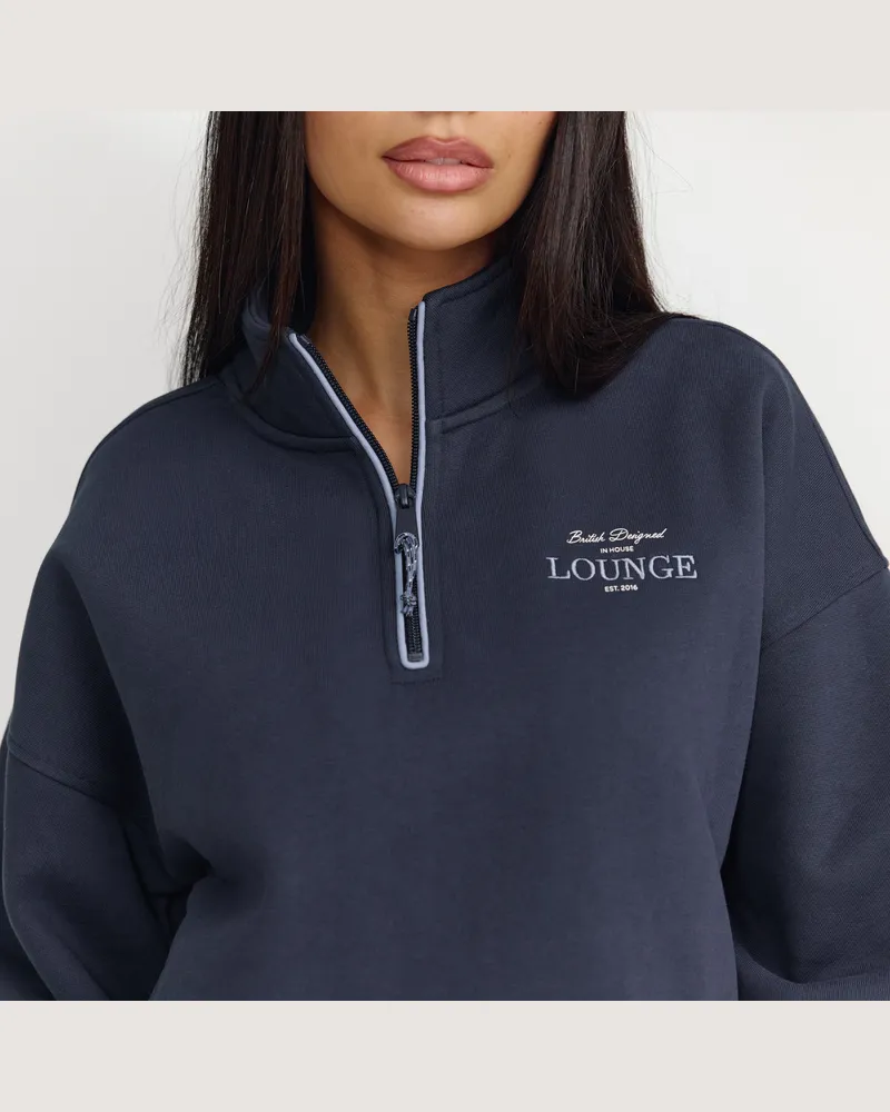 Lounge Pullover mit Reißverschluss - Dunkelblau Blue