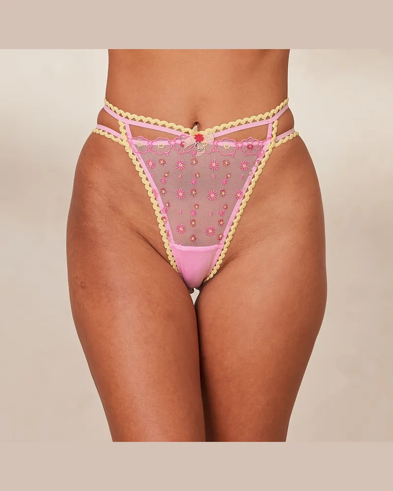 Lounge Daisy Embroidered Slip - Rosa Pink