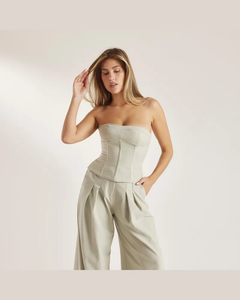 Lounge Bandeau Korsett-Oberteil - Salbei Green