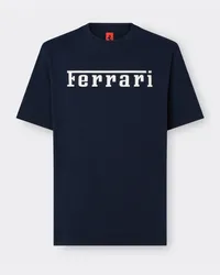 Ferrari Baumwoll-t-shirt Mit Ferrari-logo -  T-shirts Navy Navy