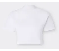 Kurzes T-shirt Aus Einfarbigem Jersey - Female T-shirts Optisch Weiß