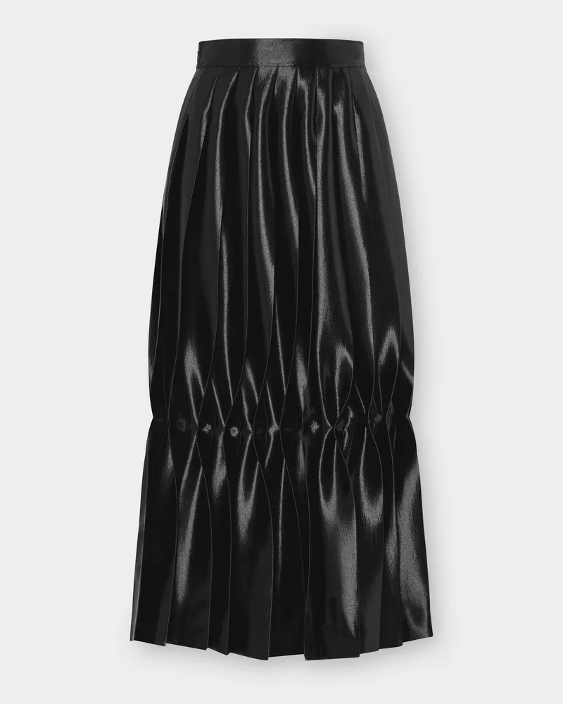 Ferrari Faltenrock Aus Flüssigem Satin - Female Röcke Schwarz Schwarz