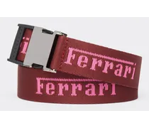 Jacquard-gürtel Mit Ferrari-logo -  Gürtel Bordeaux
