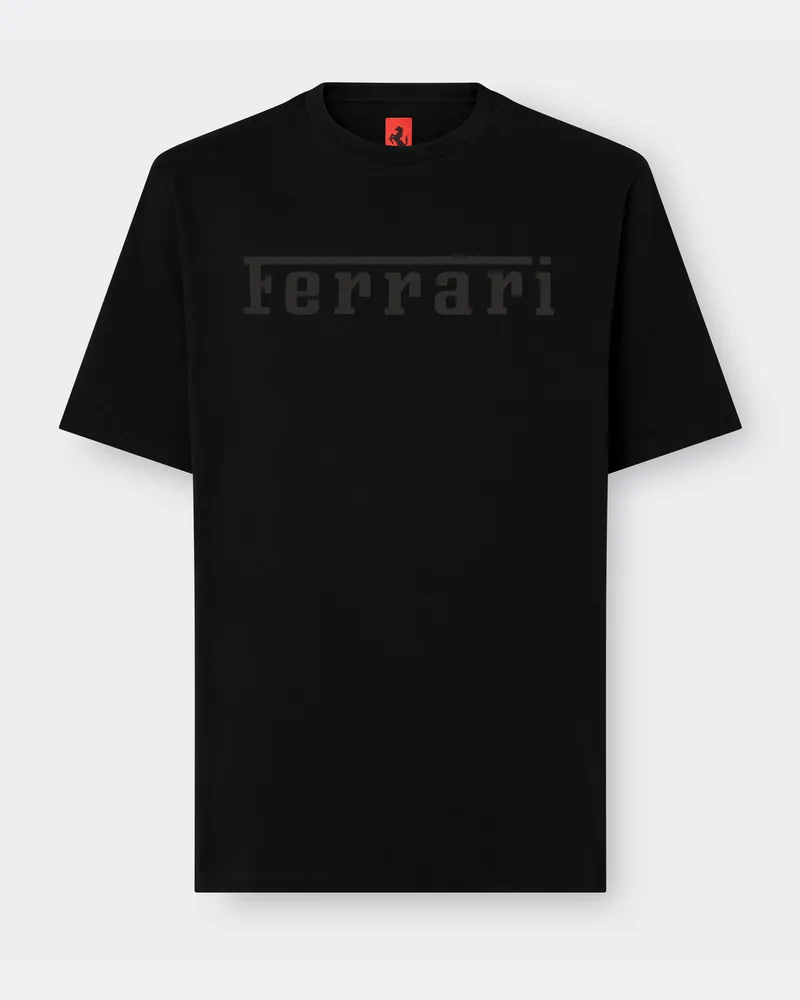 Ferrari Baumwoll-t-shirt Mit Ferrari-logo -  T-shirts Schwarz Schwarz