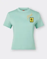 Ferrari Miami Collection T-shirt Mit Hohem Kragen Aus Baumwolle - Female T-shirts Aquamarin Aquamarin