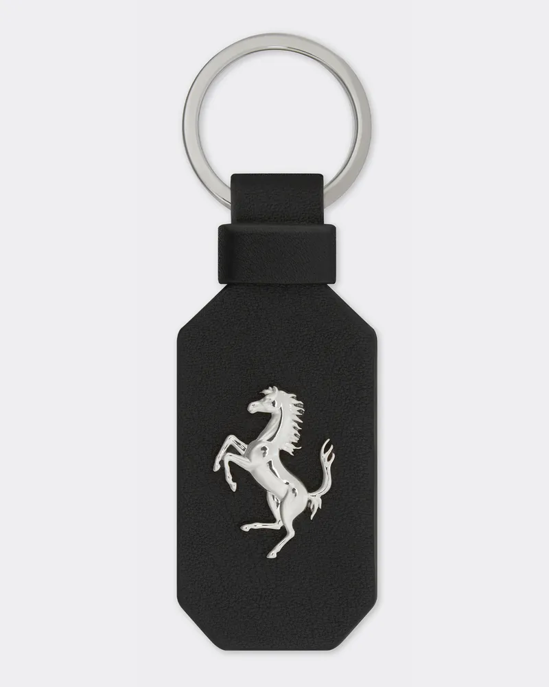 Ferrari Schlüsselanhänger Aus Leder Mit Tänzelndem Pferd -  Andere Kleine Lederwaren Schwarz Schwarz