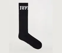 Socken Aus Baumwollmischung Mit Ferrari-logo -  Unterwäsche & Socken Schwarz