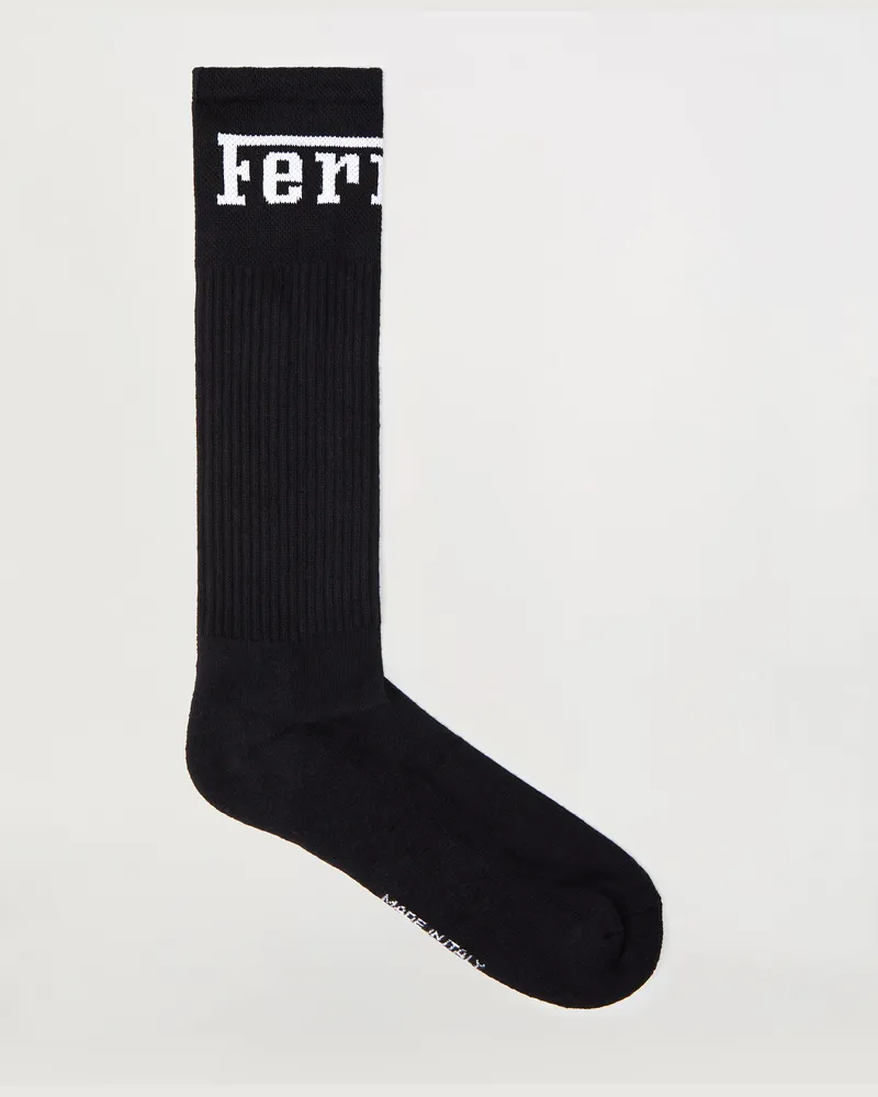 Ferrari Socken Aus Baumwollmischung Mit Ferrari-logo -  Unterwäsche & Socken Schwarz Schwarz