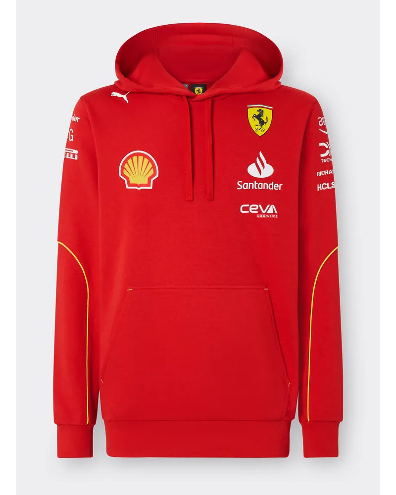 Ferrari Scuderia Ferrari Team 2024 Replica Hoodie - Male Pullover Rosso Corsa Rosso