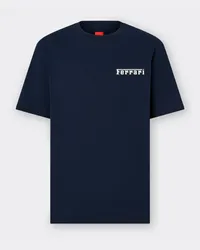 Ferrari Baumwoll-t-shirt Mit Ferrari-logo - Male T-shirts Navy Navy