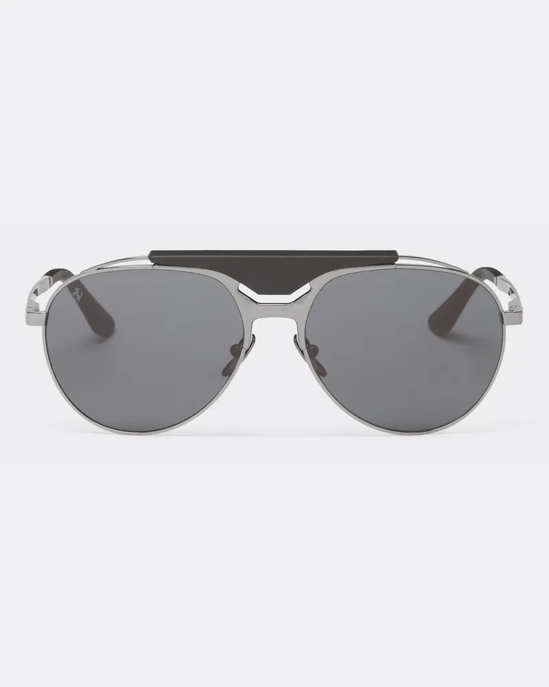 Ferrari Ferrari-sonnenbrille Aus Rotguss Und Leder Mit Blauen Gläsern -  Ferrari Collection Ingrid Ingrid