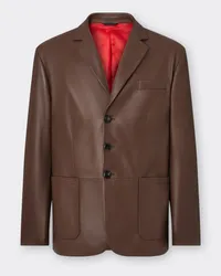 Ferrari Blazer Aus Nappaleder - Male Jacken & Outerwear Tabak Tabak