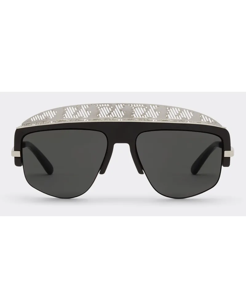 Ferrari Ferrari Sonnenbrille Mit Silbergrau Verspiegelten Gläsern -  Sonnenbrillen Runway Schwarz Schwarz