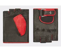 Fahrerhandschuhe Aus Leder Mit Cavallino Rampante-emblem -  Handschuhe Schwarz