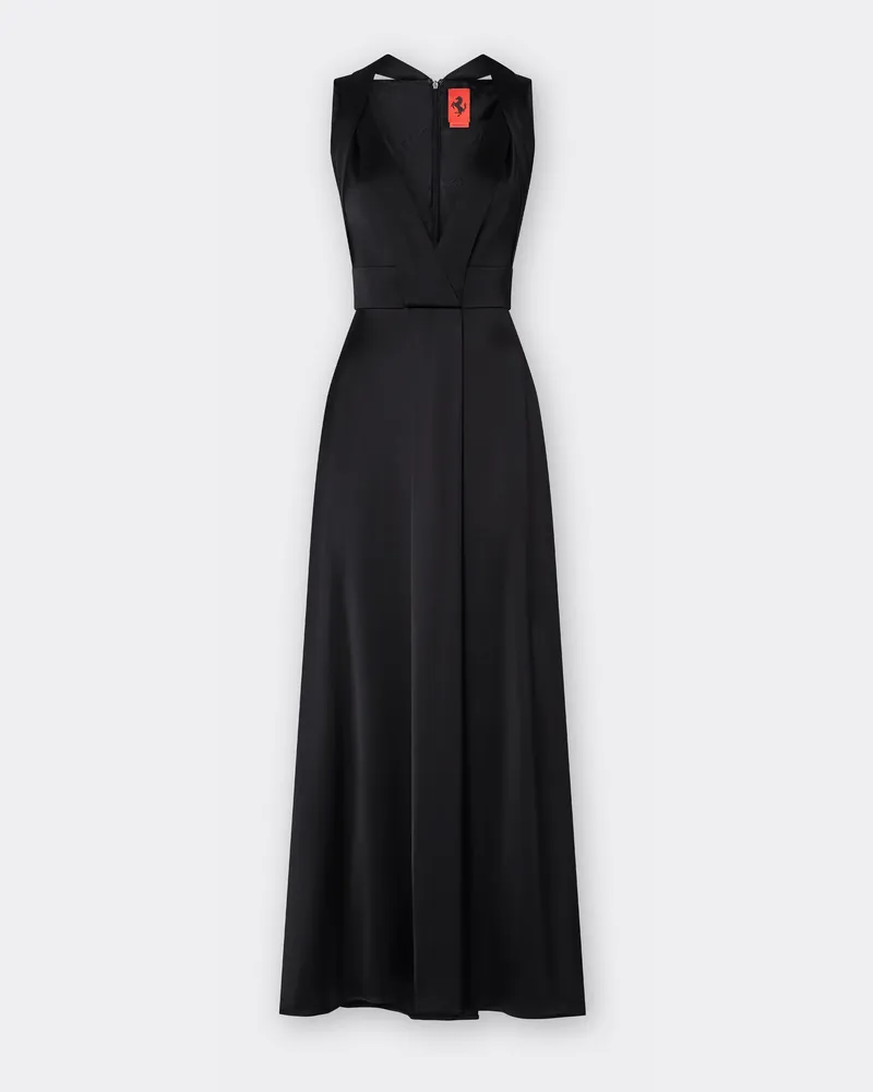 Ferrari Langes Kleid Aus Stretch-satin-twill - Female Kleider Schwarz Schwarz