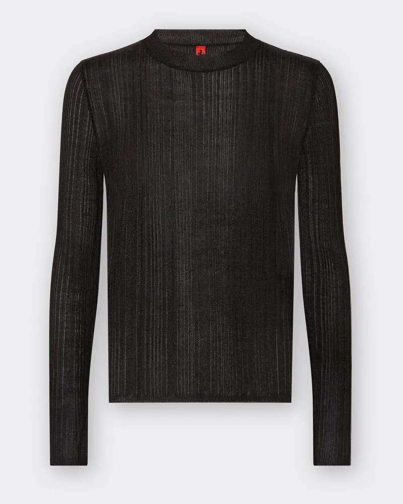 Ferrari Langärmeliges Oberteil Aus Viskose Und Lurex - Female Pullover & Strickwaren Schwarz Schwarz