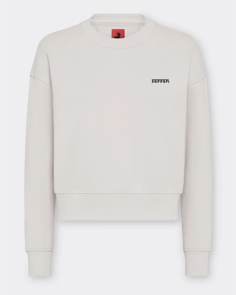 Ferrari Sweatshirt Aus Technischem Gewebe Mit Ferrari-logo - Female Pullover & Strickwaren Ecru Ecru