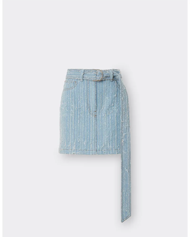 Ferrari Enim-minirockausgefranst Und Gebleicht - Female Röcke Heller Denim Heller
