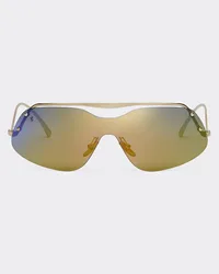 Ferrari Ferrari Sonnenbrille Aus Goldenem Metall Mit Gold-blau Verspiegelten Gläsern -  Sonnenbrillen Gold Gold