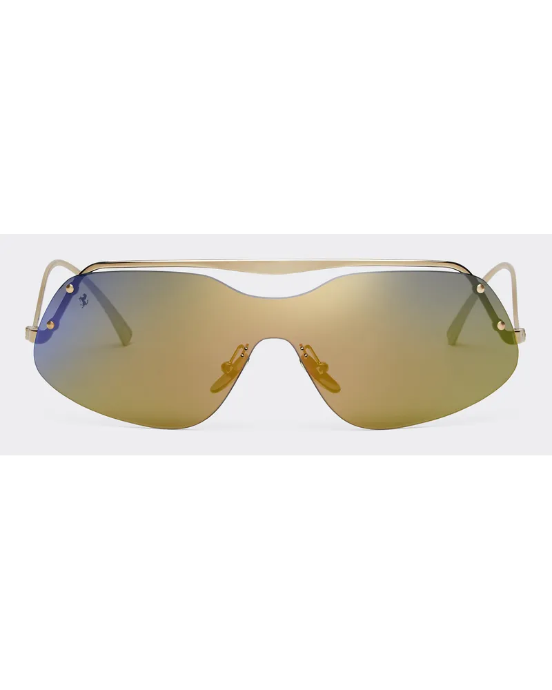 Ferrari Ferrari Sonnenbrille Aus Goldenem Metall Mit Gold-blau Verspiegelten Gläsern -  Sonnenbrillen Gold Gold