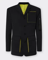 Ferrari Einreihiger Blazer Aus Technischer Wolle - Male Jacken & Outerwear Schwarz Schwarz