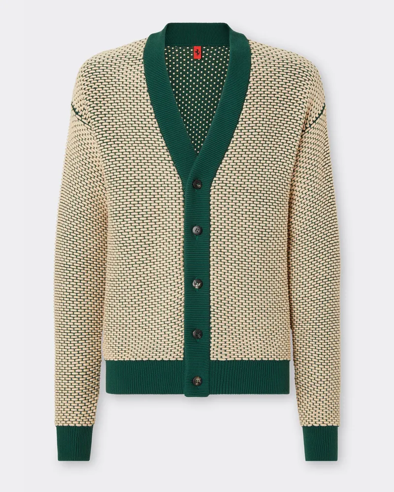 Ferrari Strickjacke Aus Baumwollmischung Mit 3d-effekt - Male Pullover & Strickwaren Ecru Ecru