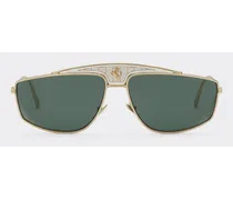Ferrari-sonnenbrille Mit Dunkelgrünen Gläsern -  Sonnenbrillen Runway Gold