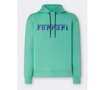 Sweatshirt Aus Scuba-gewebe Mit Ferrari-logo In Kontrastoptik -  Pullover & Strickwaren Aquamarin