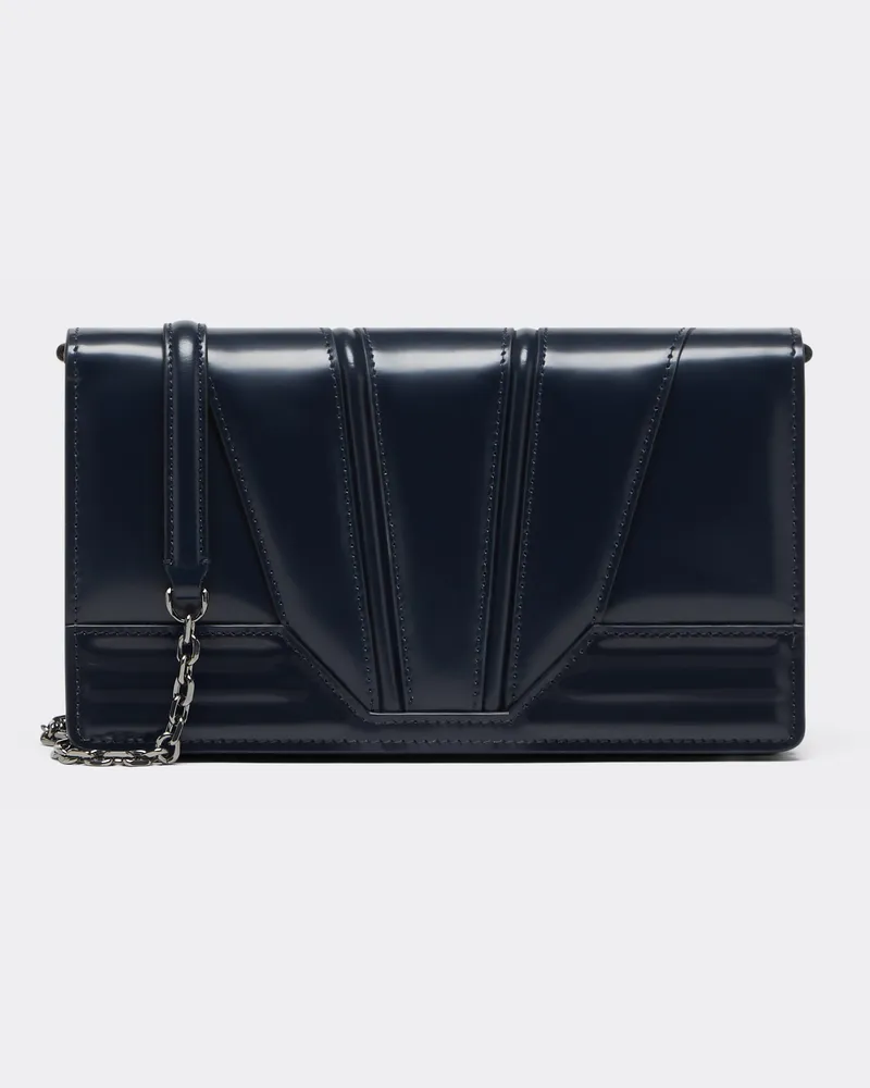 Ferrari Ferrari Gt Brieftasche An Kette Aus Gebürstetem Leder - Female Accessoires Navy Navy