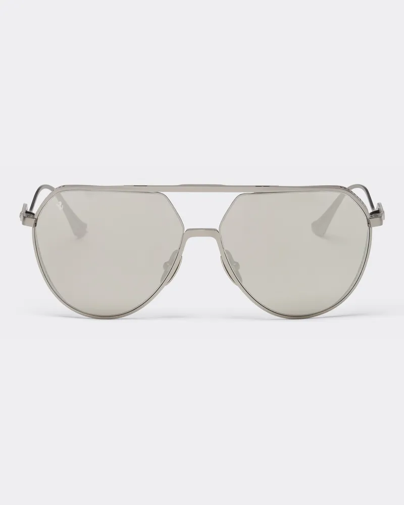 Ferrari Sonnenbrille Ferrari Aus Mattsilbernem Titan Mit Verspiegelten Silbernen Gläsern -  Ferrari Collection Ingrid Ingrid