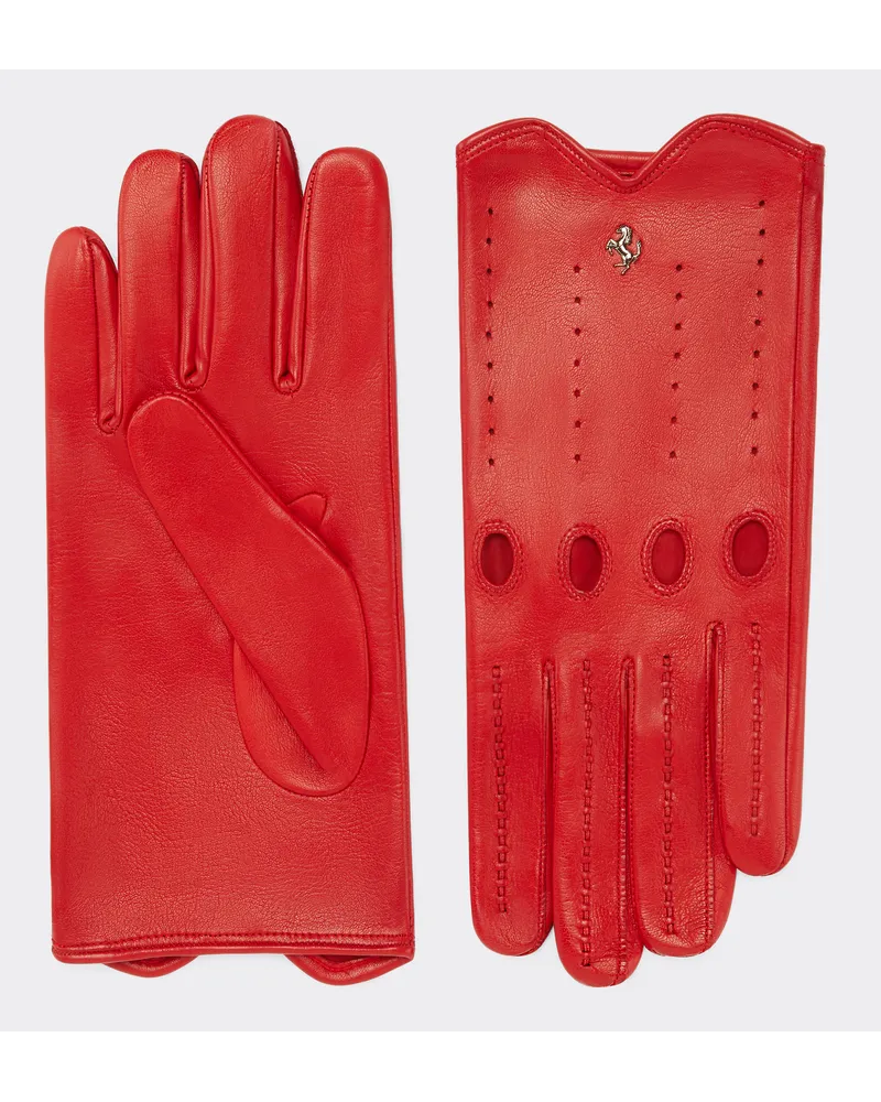 Ferrari Fahrerhandschuhe Aus Nappaleder -  Handschuhe Rosso Corsa Rosso