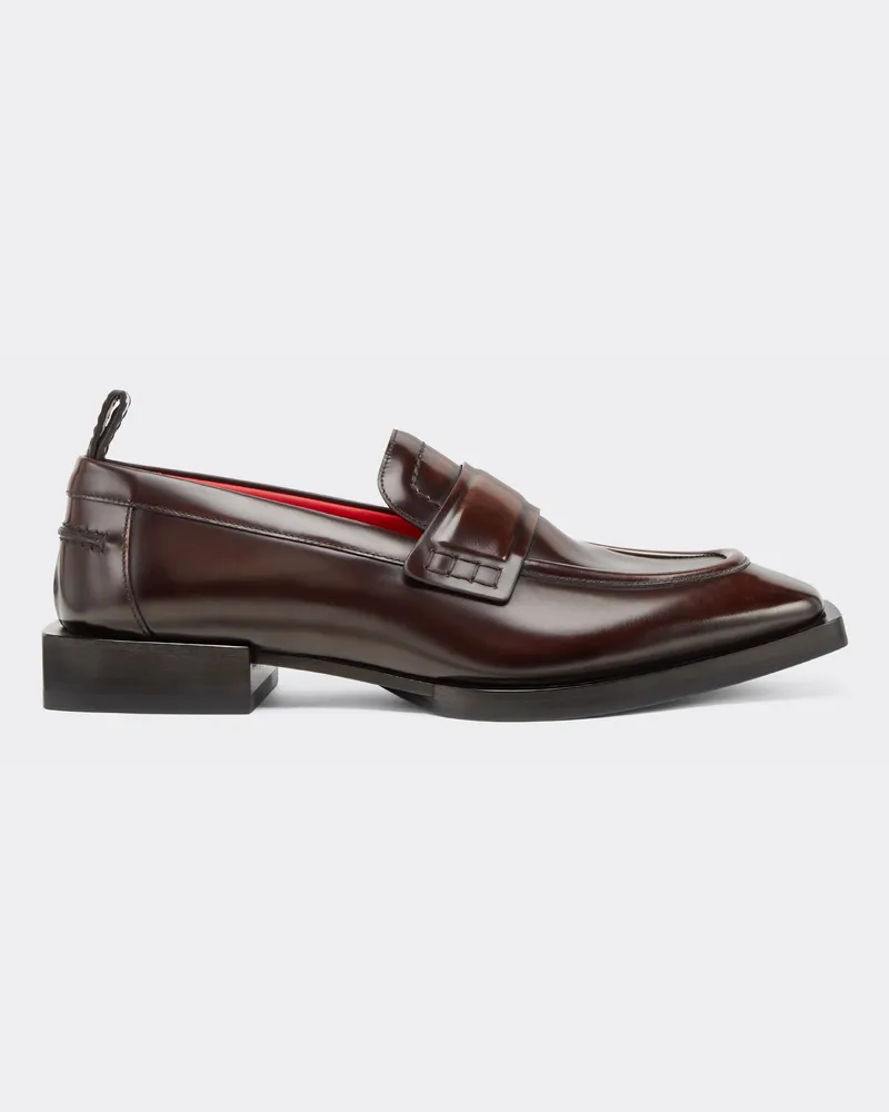 Ferrari Handgefertigter Mokassin Aus Gebürstetem Leder - Male Schuhe & Stiefel Brown Brown