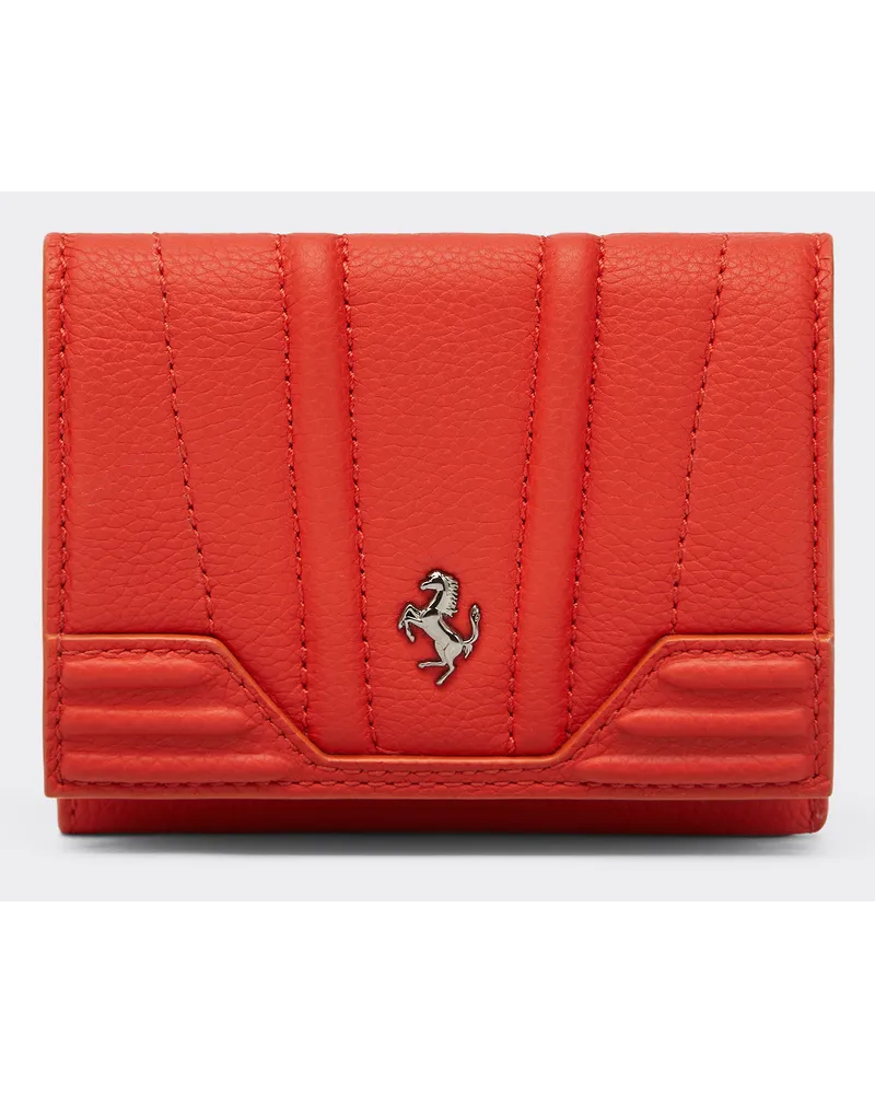 Ferrari Portemonnaie Aus Gehämmertem Leder, Dreifach Faltbar -  Geldbörsen Und Kleine Lederwaren Rosso Dino Rosso