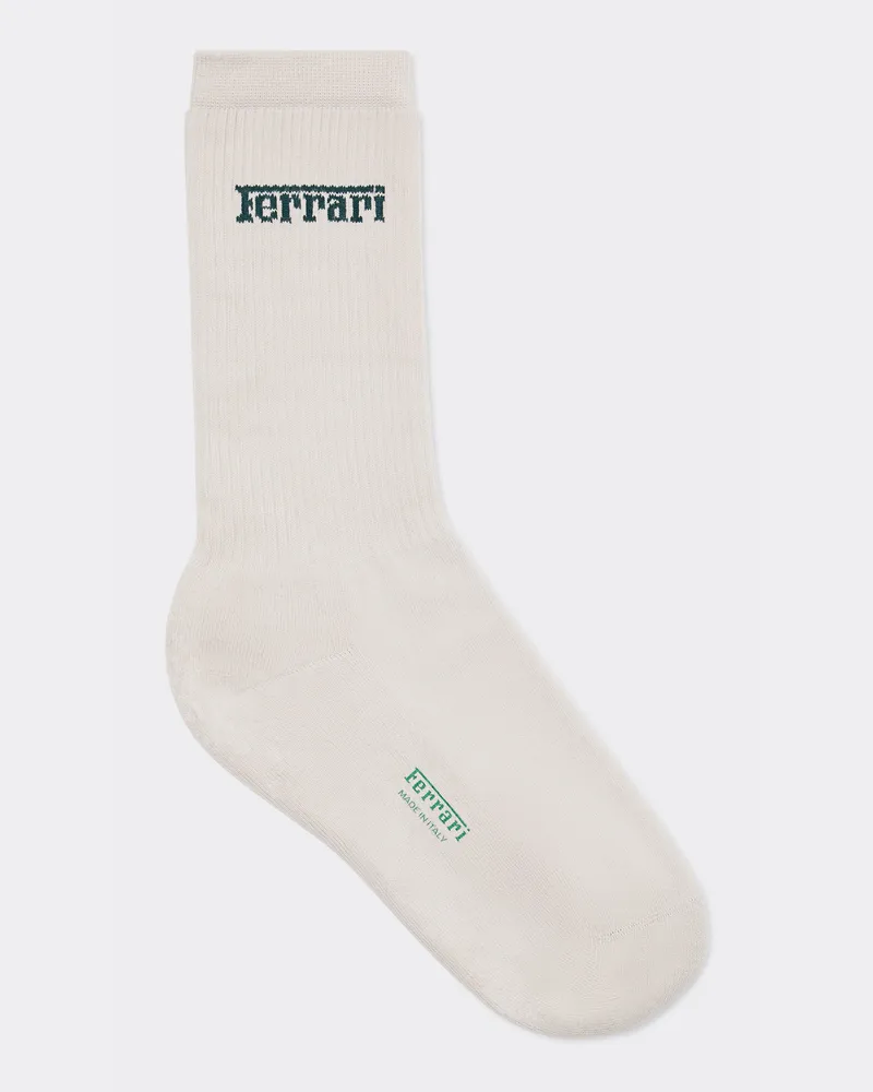 Ferrari Baumwollsocken Mit Jacquard-logo -  Unterwäsche & Socken Ecru Ecru