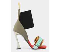 Sandale Aus Veloursleder Mit Scoubidou - Female Hochhackige Schuhe Ingrid