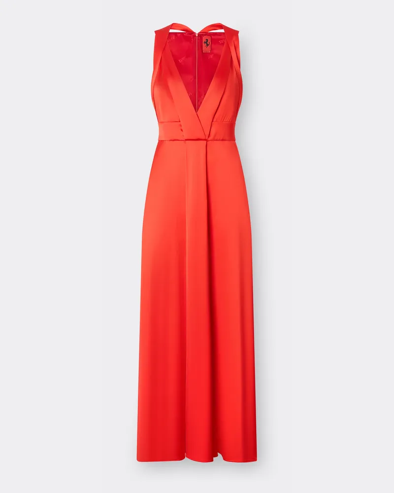 Ferrari Langes Kleid Aus Stretch-satin-twill - Female Kleider Schwarz Schwarz