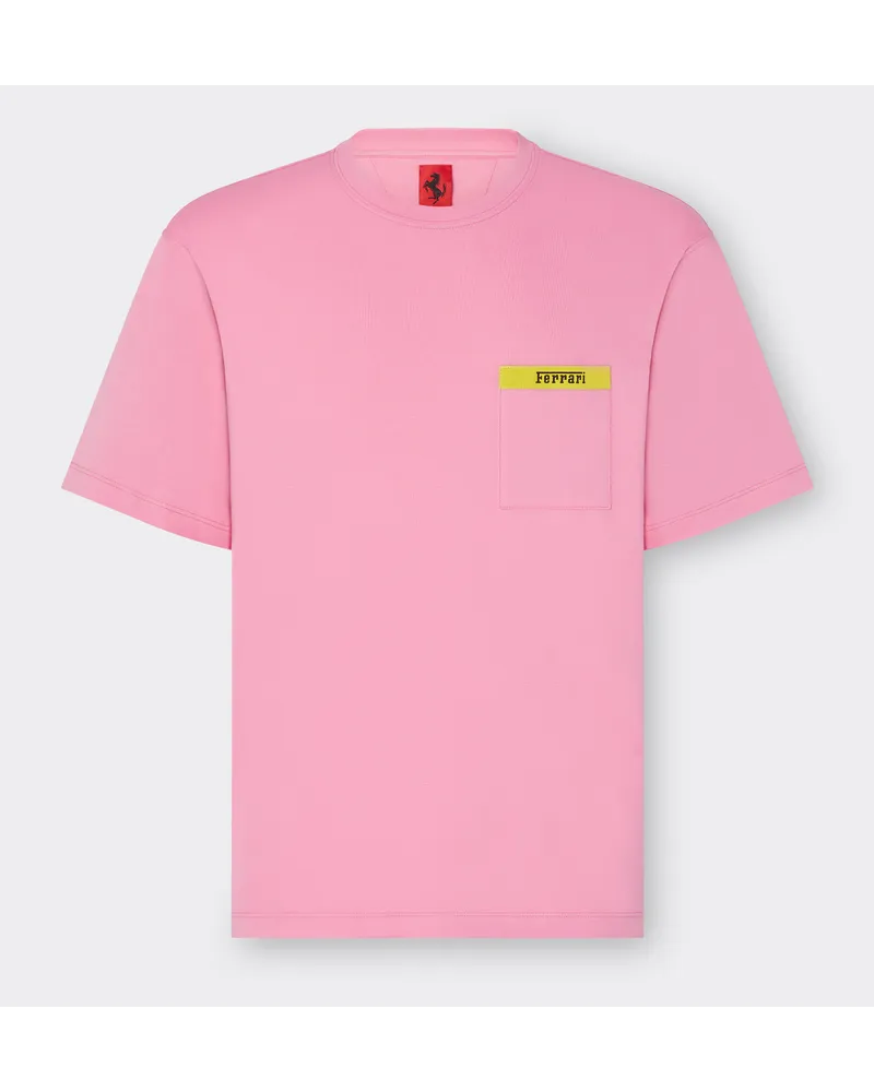 Ferrari T-shirt Aus Baumwolle Mit Kontrastierendem Detail - Male T-shirts Pfingstrose Pfingstrose