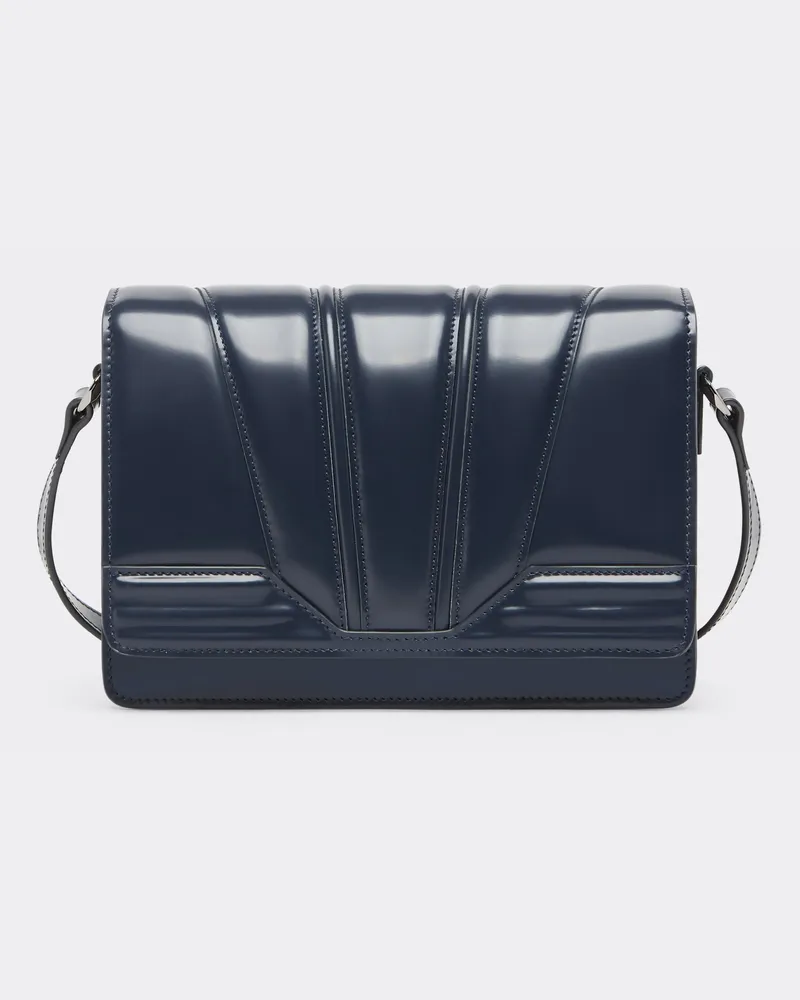 Ferrari Ferrari Gt Umhängetasche Aus Gebürstetem Leder - Female Handtaschen Navy Navy