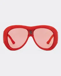 Ferrari Ferrari Limited Edition Sonnenbrille Mit Bezug Aus Rotem Leder Und Rot Verspiegeltem Glas -  Sonnenbrillen Runway Rot Rot