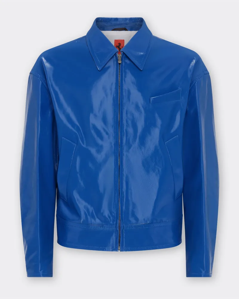 Ferrari Bomberjacke Aus Flüssigem Leder - Male Jacken & Outerwear Kleinblau Kleinblau