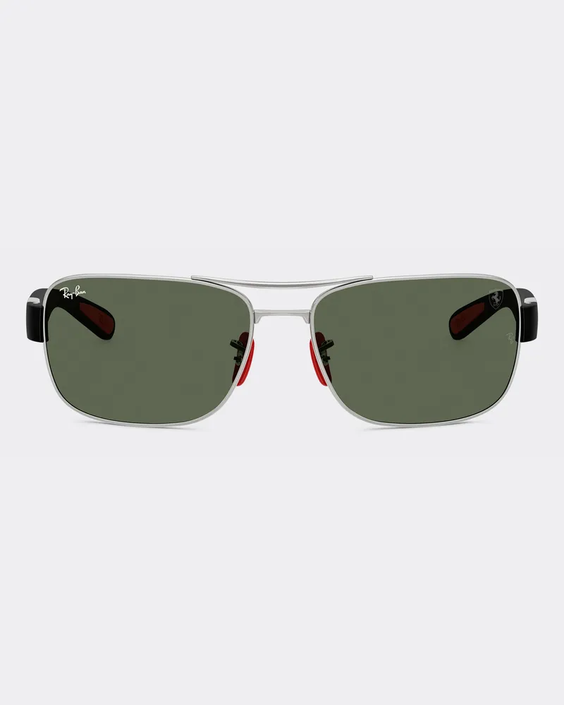 Ferrari Ray-ban Für Scuderia Ferrari Rb3763m Aus Silbernem Metall Und Schwarzem Kunststoff Mit Dunkelgrünen Gläsern -  Sonnenbrillen Silber Silber