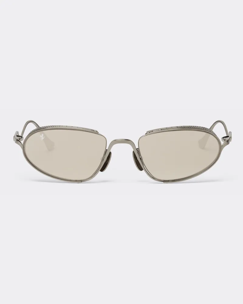 Ferrari Ferrari-sonnenbrille Aus Silberfarbenem Titan Mit Grauen Gläsern -  Ferrari Collection Ingrid Ingrid