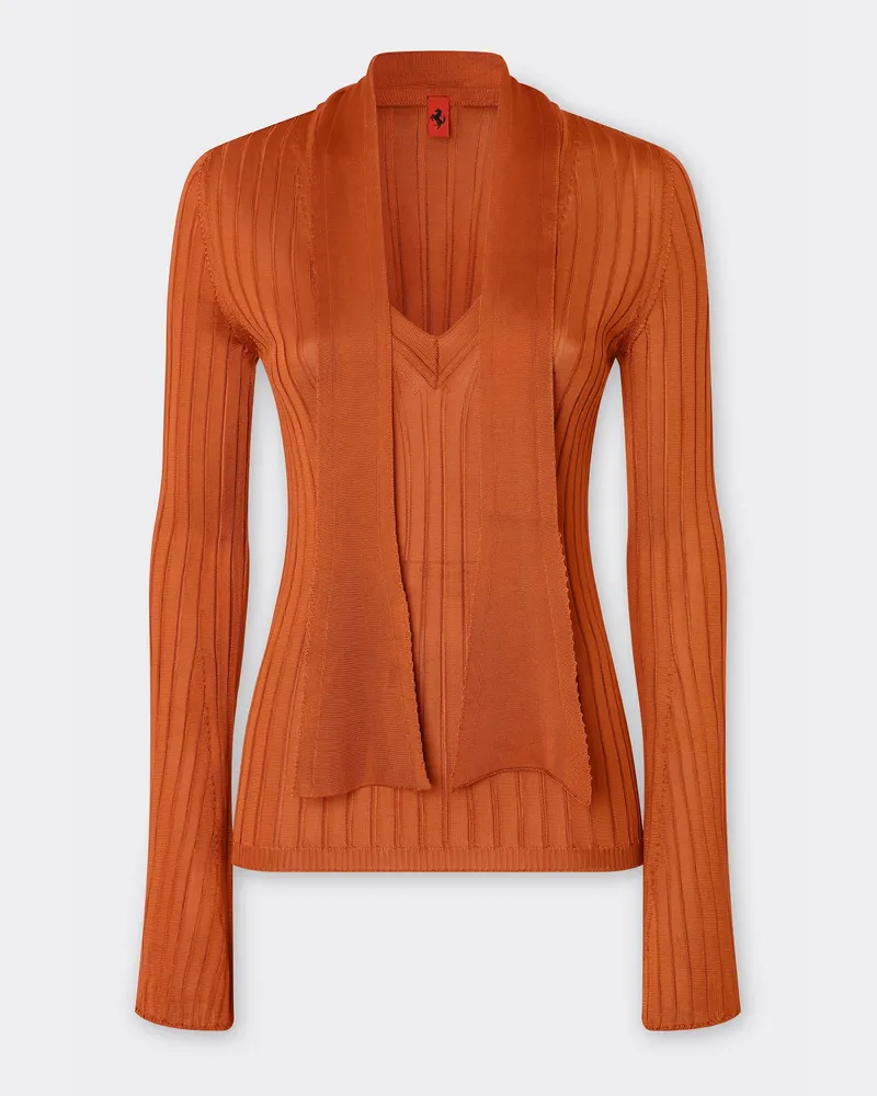 Ferrari Seidenpulli Mit Halsschleife - Female Pullover & Strickwaren Lederfarben Lederfarben