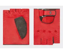 Fahrerhandschuhe Aus Leder Mit Cavallino Rampante-emblem -  Handschuhe Rosso Corsa