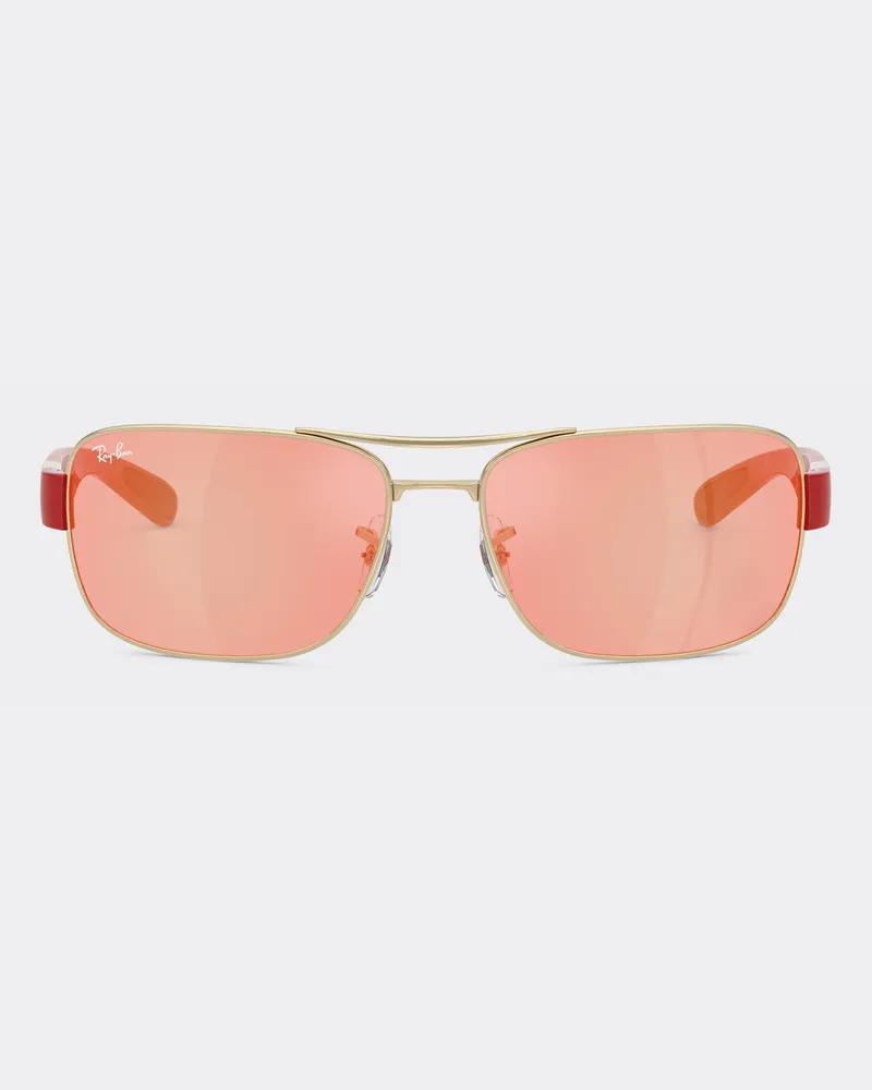 Ferrari Ray-ban Für Scuderia Ferrari Rb3763m Aus Silbernem Metall Und Rotem Kunststoff Mit Braun Getönten Rot/gelben Gläsern -  Sonnenbrillen Silber Silber