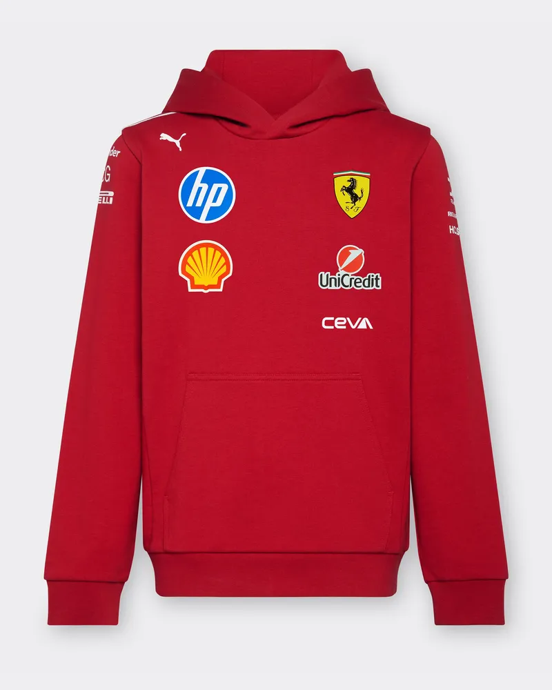 Ferrari 2025 Junior Team Puma Hoodie Für Scuderia Ferrari Hp -  Replica Scuderia Ferrari Kirsche Kirsche