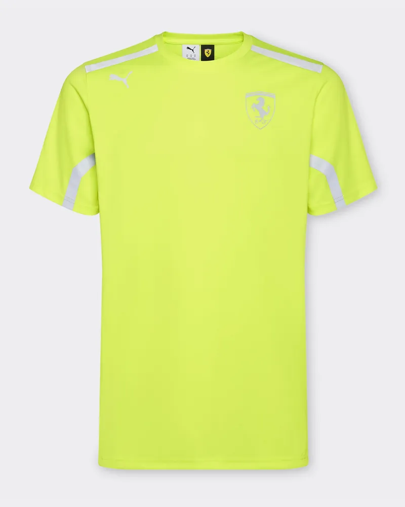 Ferrari 2025 Team Richtet Puma-t-shirt Für Scuderia Ferrari Hp Ein - Male T-shirts Gelb Gelb