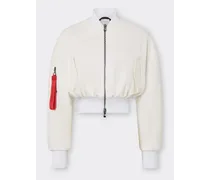 Mini-bomberjacke Aus Baumwolle - Female Jacken Optisch Weiß